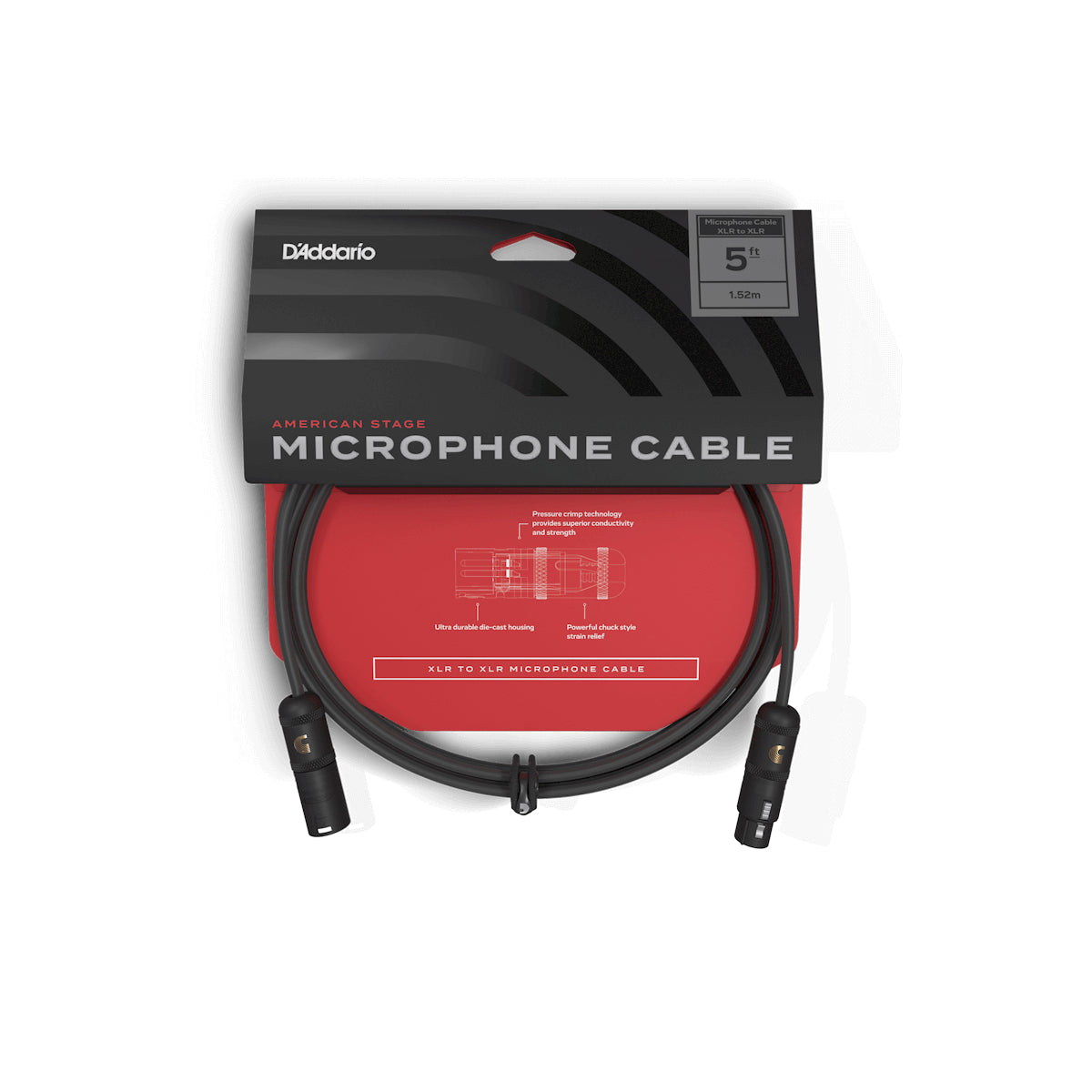 Dây Cáp Kết Nối Microphone D'Addario PW-AMSM-05 American Stage, 5ft-Mai Nguyên Music