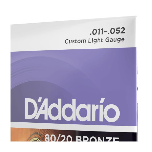 Dây Đàn Guitar Acoustic D'Addario EJ13 80/20 Bronze, Custom Light, 11-52-Mai Nguyên Music