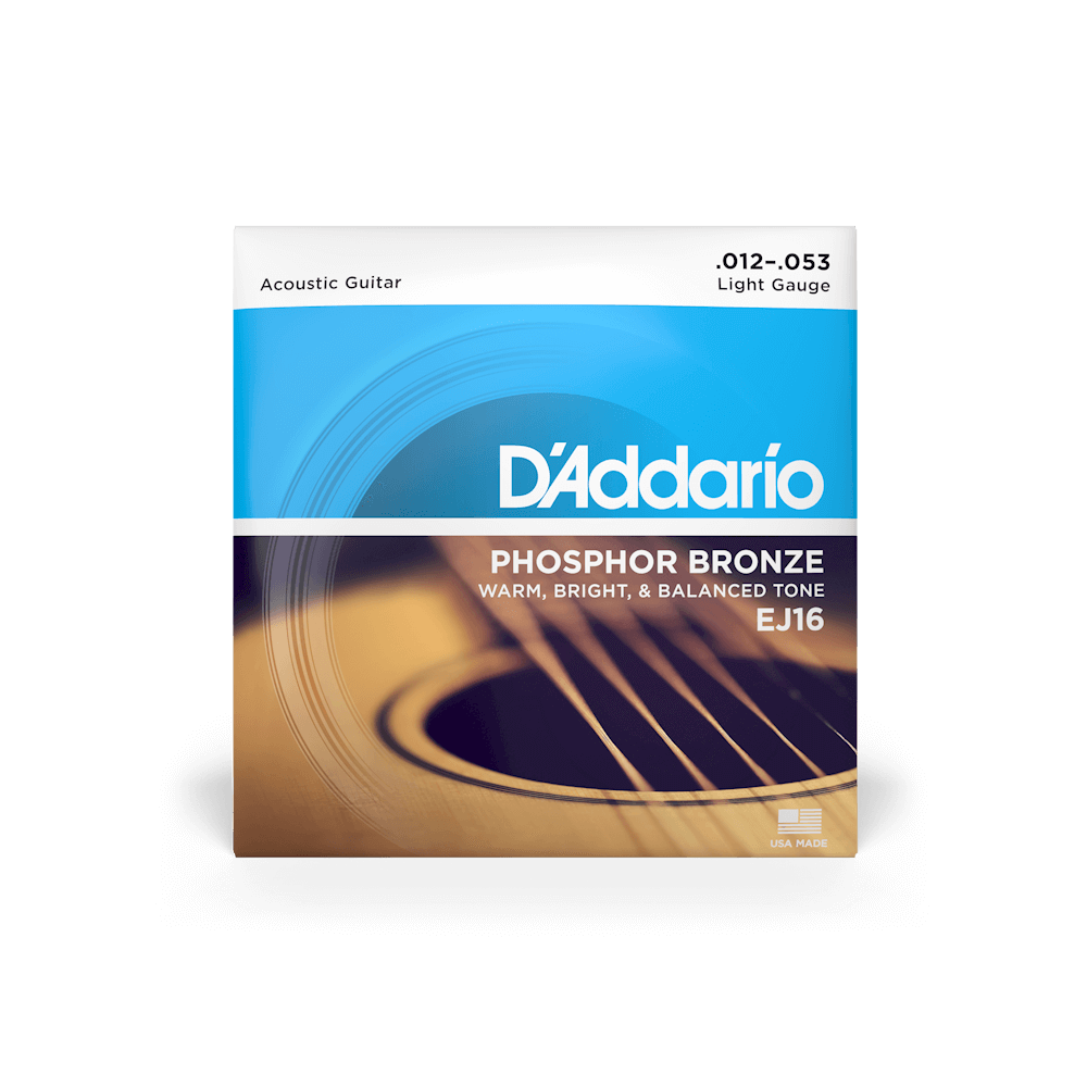 Dây Đàn Guitar Acoustic D'Addario EJ16 Phosphor Bronze, Light, 12-53-Mai Nguyên Music