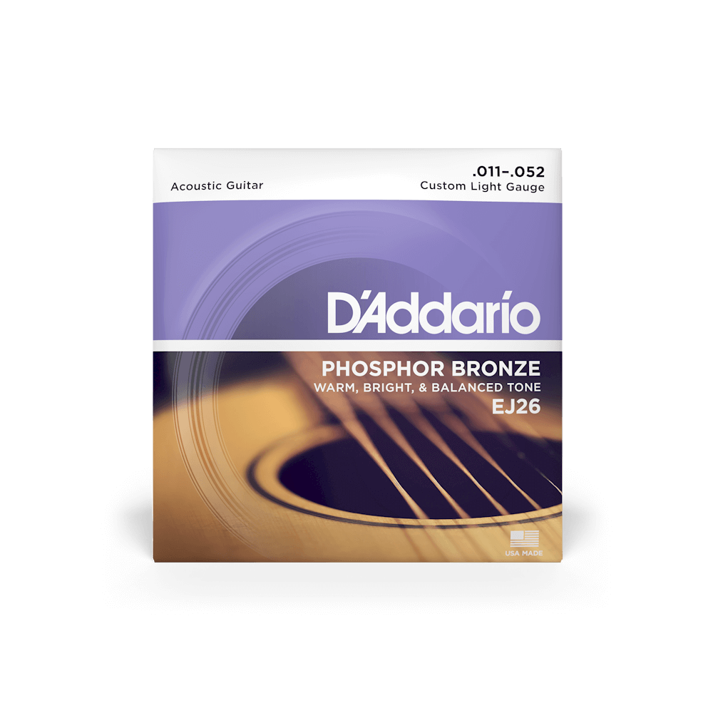 Dây Đàn Guitar Acoustic D'Addario EJ26 Phosphor Bronze, Custom Light, 11-52-Mai Nguyên Music