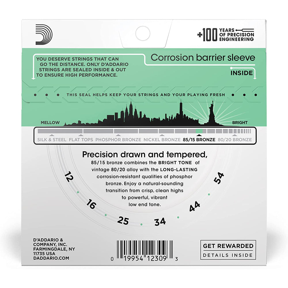 Dây Đàn Guitar Acoustic D'Addario EZ920 85/15 Bronze, Medium Light, 12-54-Mai Nguyên Music