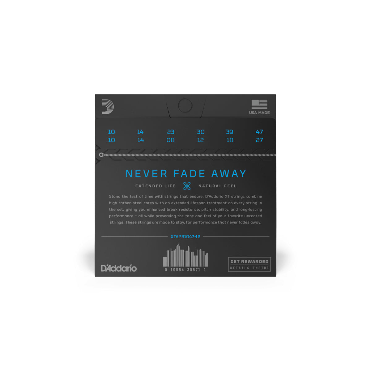 Dây Đàn Guitar Acoustic D'Addario XTAPB1047-12 XT Phosphor Bronze, Light, 10-47-Mai Nguyên Music