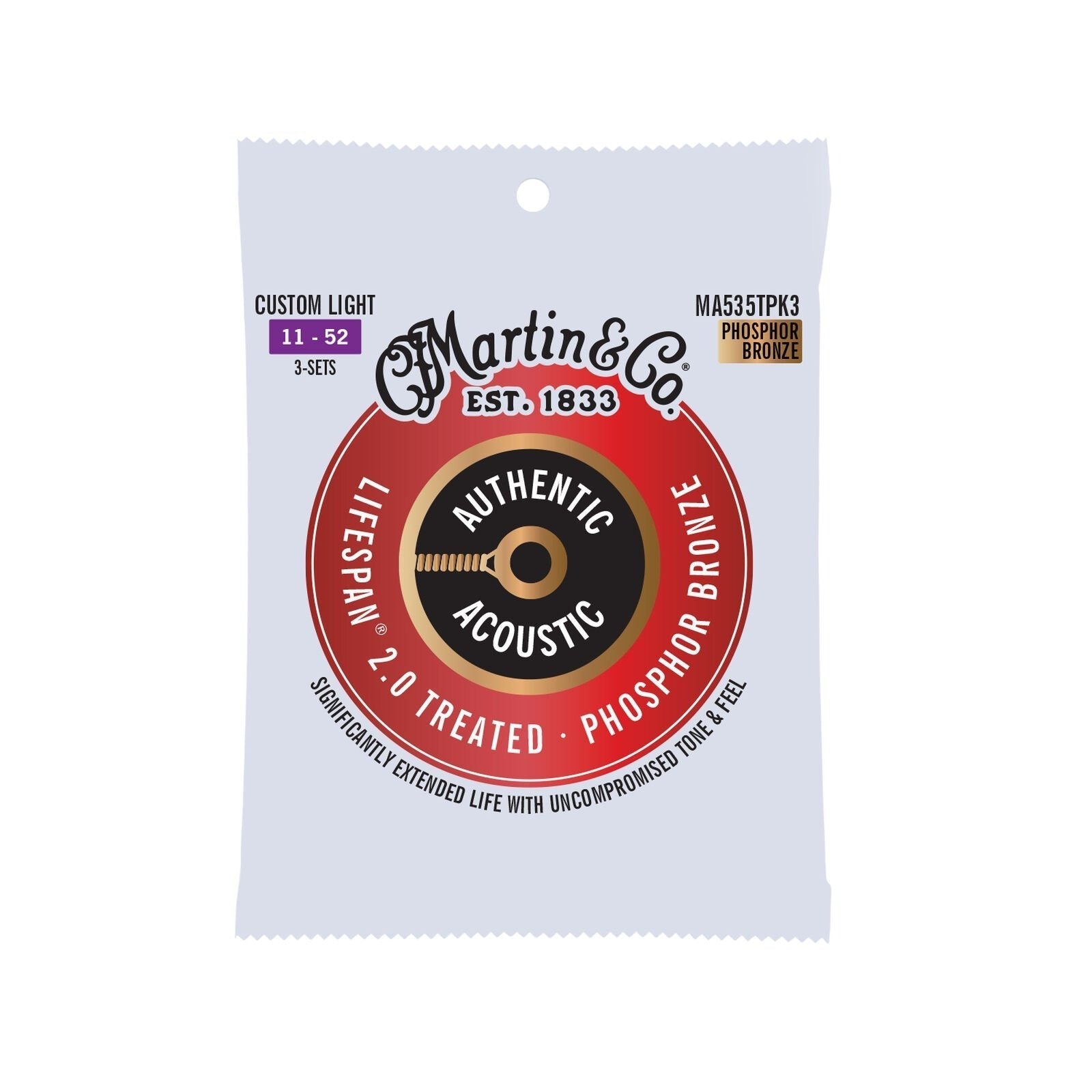 Dây Đàn Guitar Acoustic Martin Authentic Acoustic Lifespan 2.0 Phosphor Bronze-Mai Nguyên Music