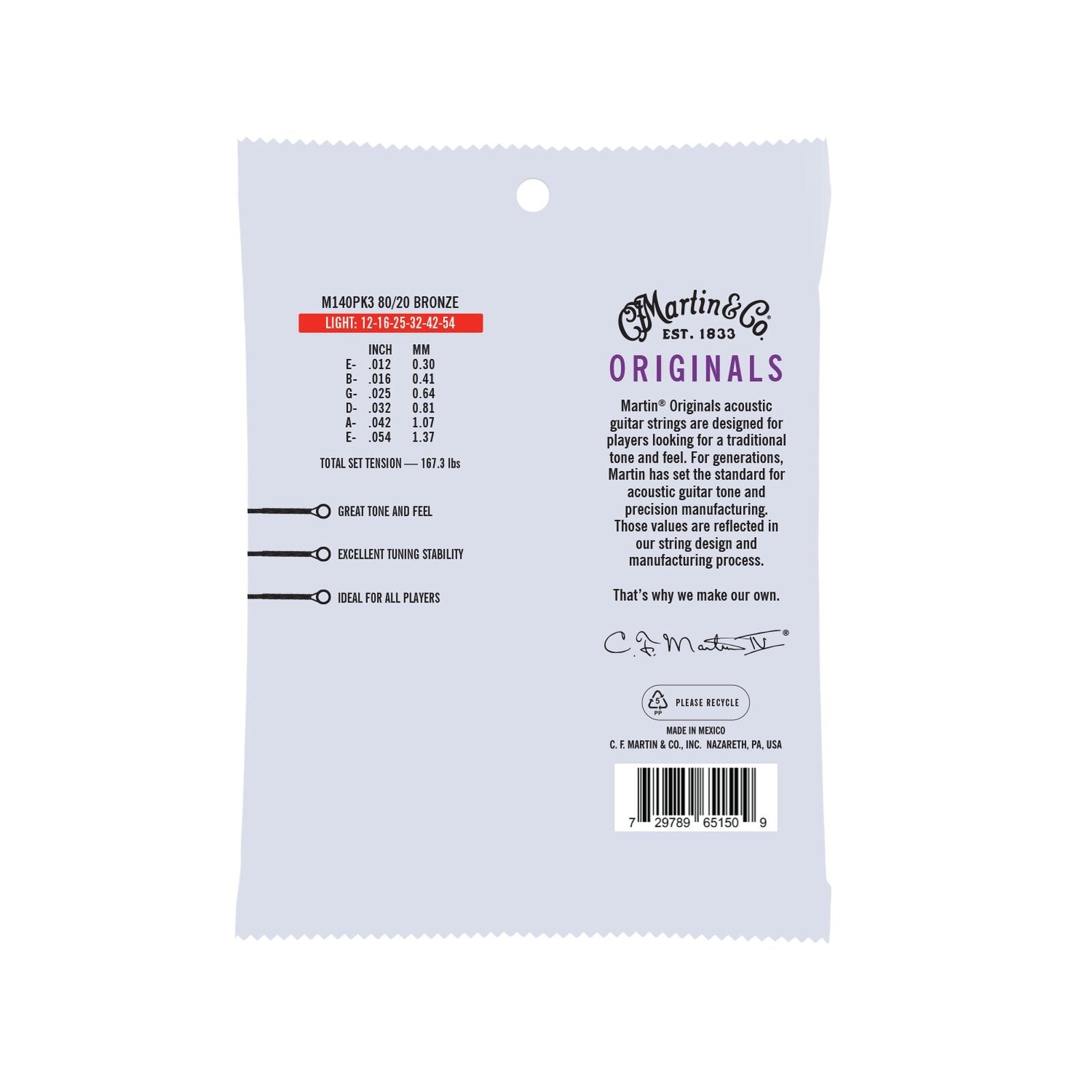 Dây Đàn Guitar Acoustic Martin The Original 80/20 Bronzo-Mai Nguyên Music