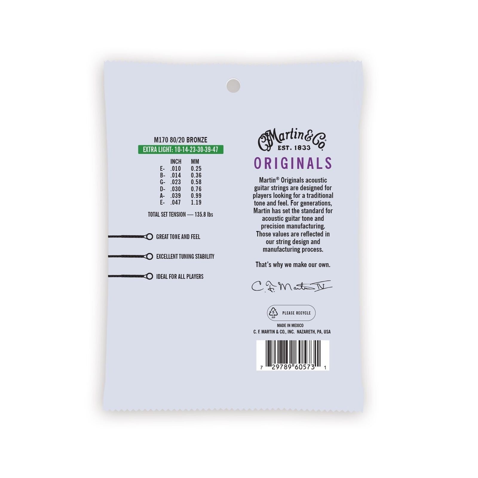 Dây Đàn Guitar Acoustic Martin The Original 80/20 Bronzo-Mai Nguyên Music