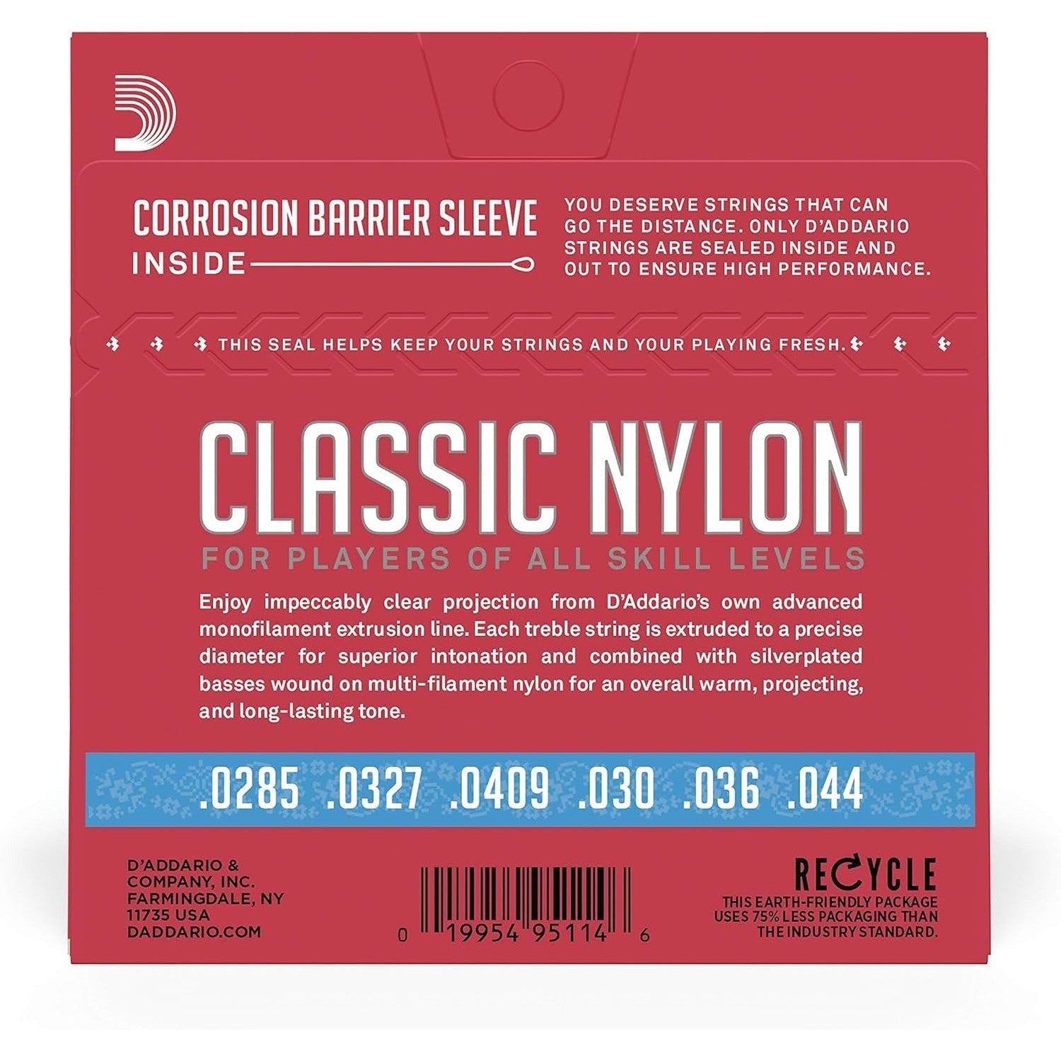 Dây Đàn Guitar Classic D'Addario EJ27H, Hard Tension, Clear/Silverplated Wound-Mai Nguyên Music