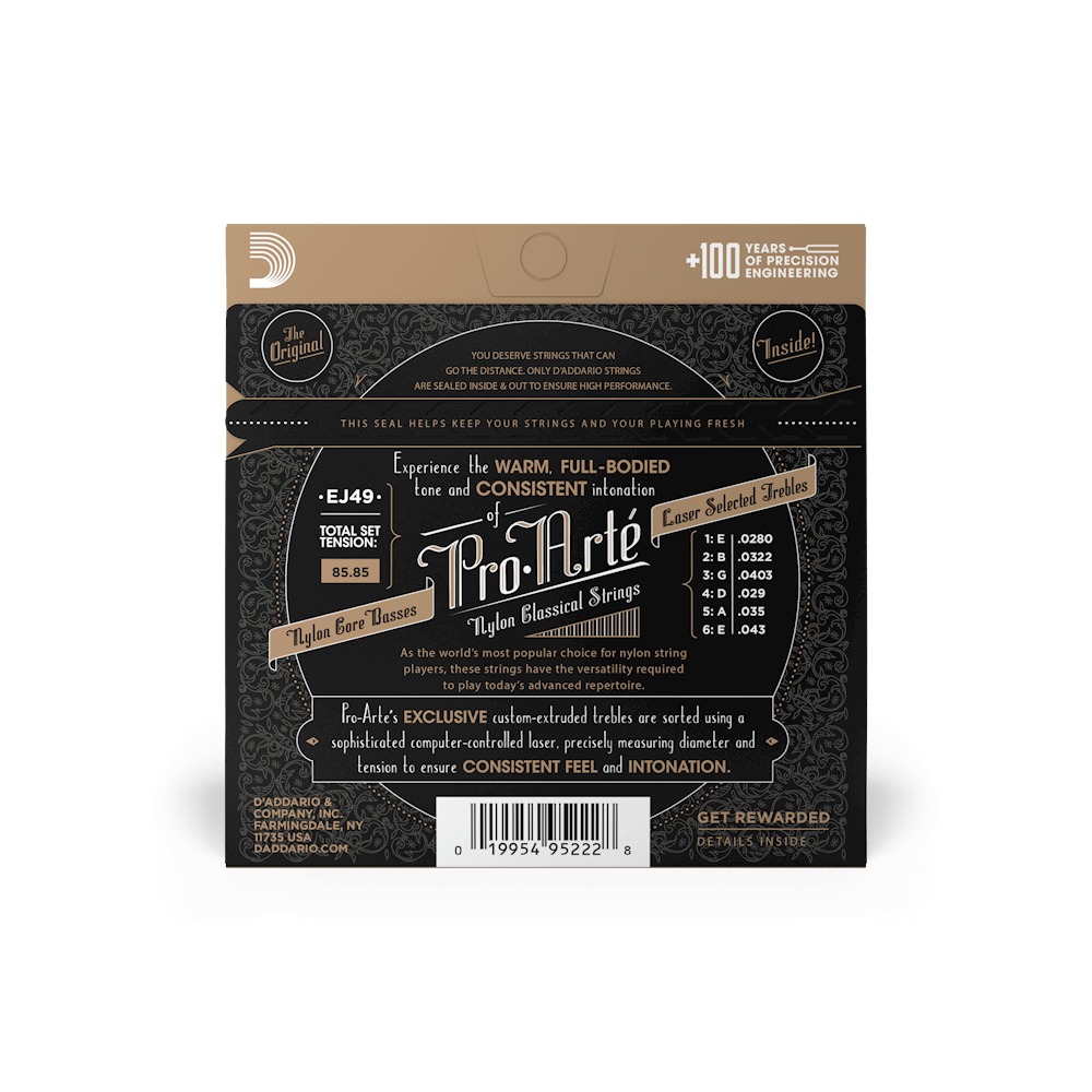 Dây Đàn Guitar Classic D'Addario EJ49 Pro-Arte Black, Normal Tension-Mai Nguyên Music