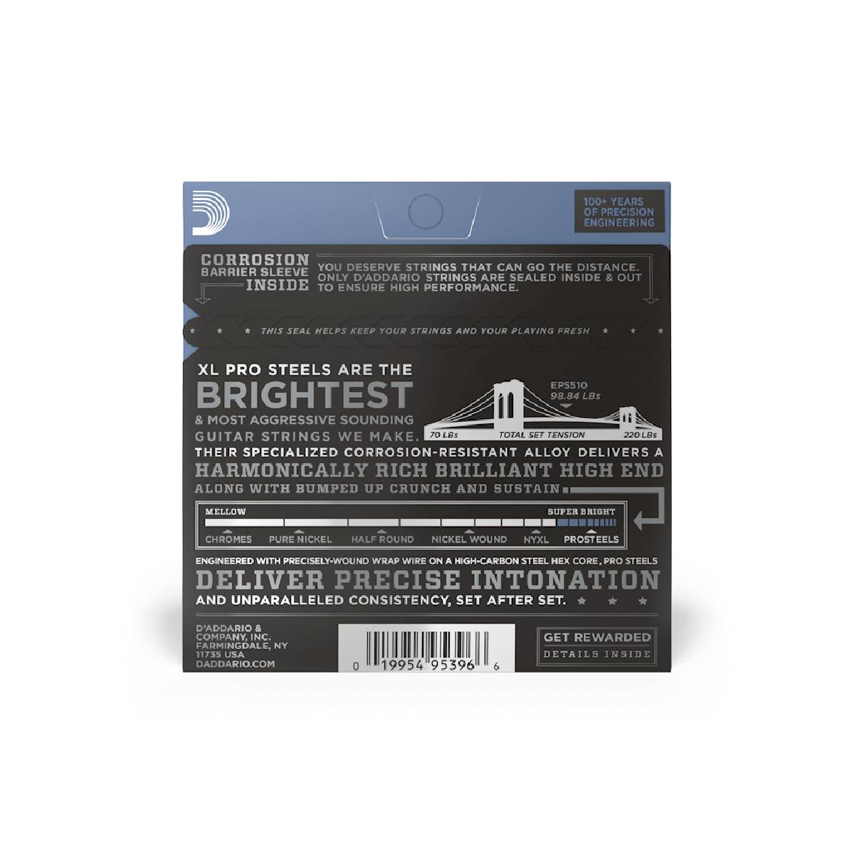 Dây Đàn Guitar Điện D'Addario EPS510 ProSteels, Regular Light, 10-46-Mai Nguyên Music