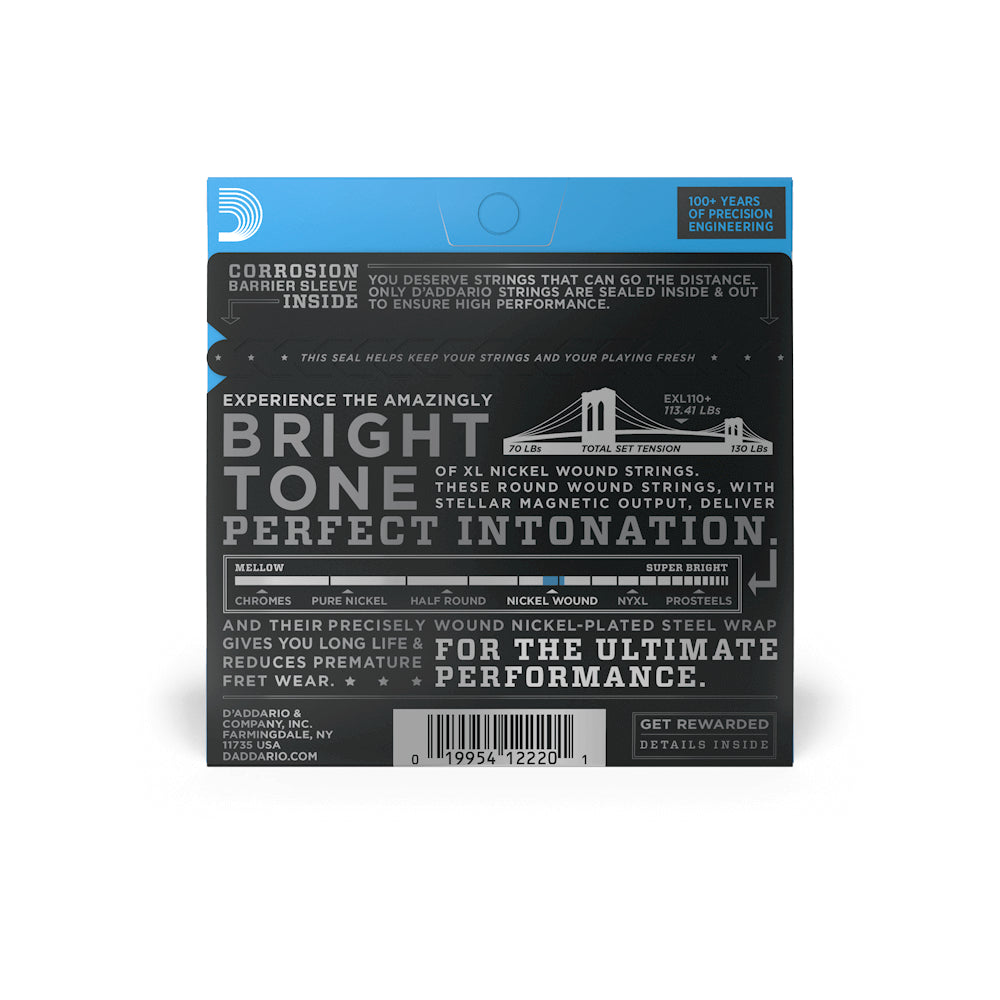 Dây Đàn Guitar Điện D'Addario EXL110+ Nickel Wound, Regular Light Plus, 10.5-48-Mai Nguyên Music