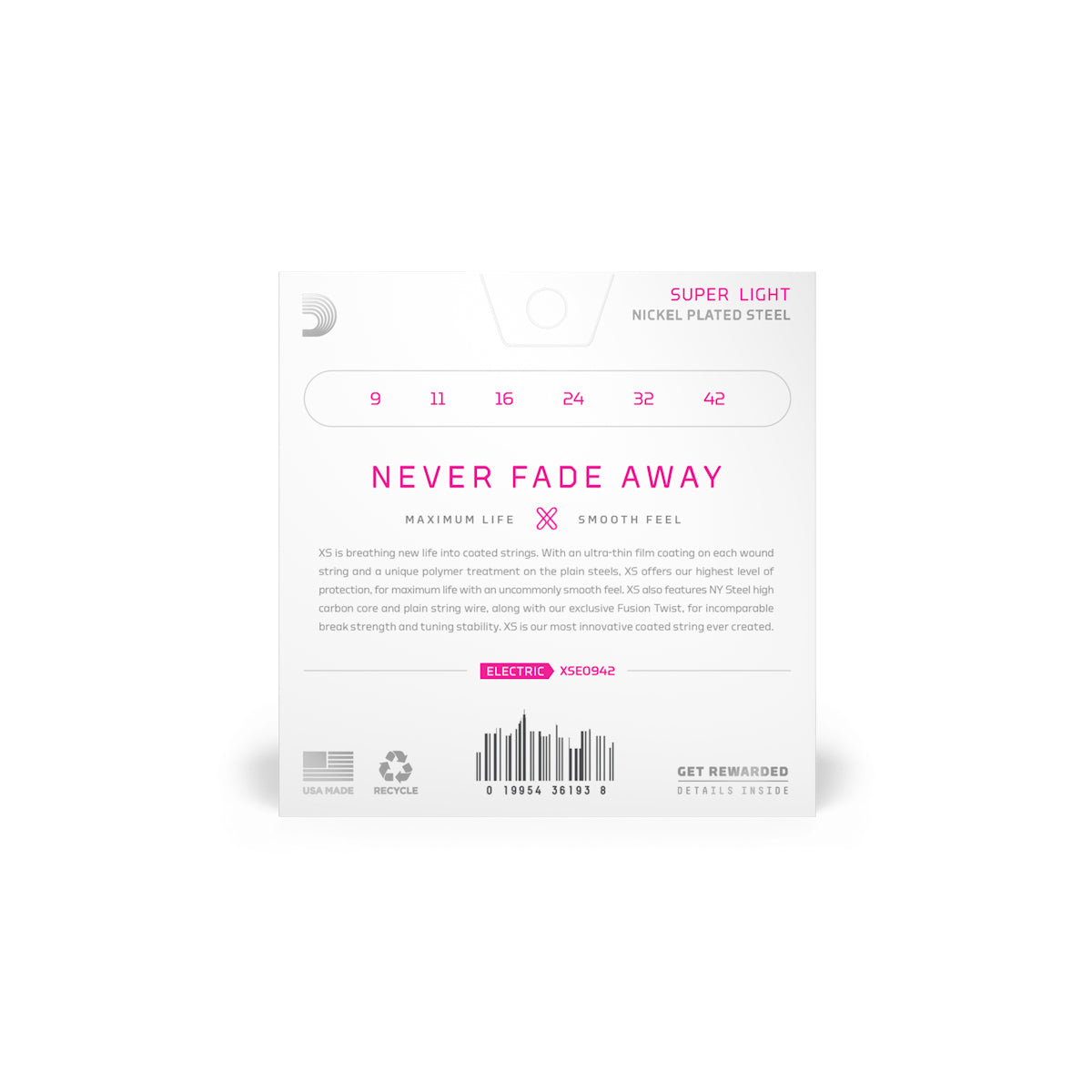 Dây Đàn Guitar Điện D'Addario XSE0942 Nickel-plated Steel Coated, Super Light, 9-42-Mai Nguyên Music