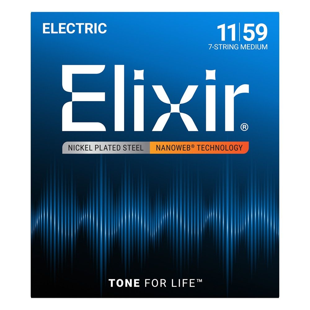 Dây Đàn Guitar Điện Elixir 12106 Nanoweb Medium 7-String 11-59-Mai Nguyên Music