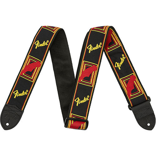 Dây Đeo Đàn Guitar Fender Monogrammed, Black/Yellow/Red-Mai Nguyên Music