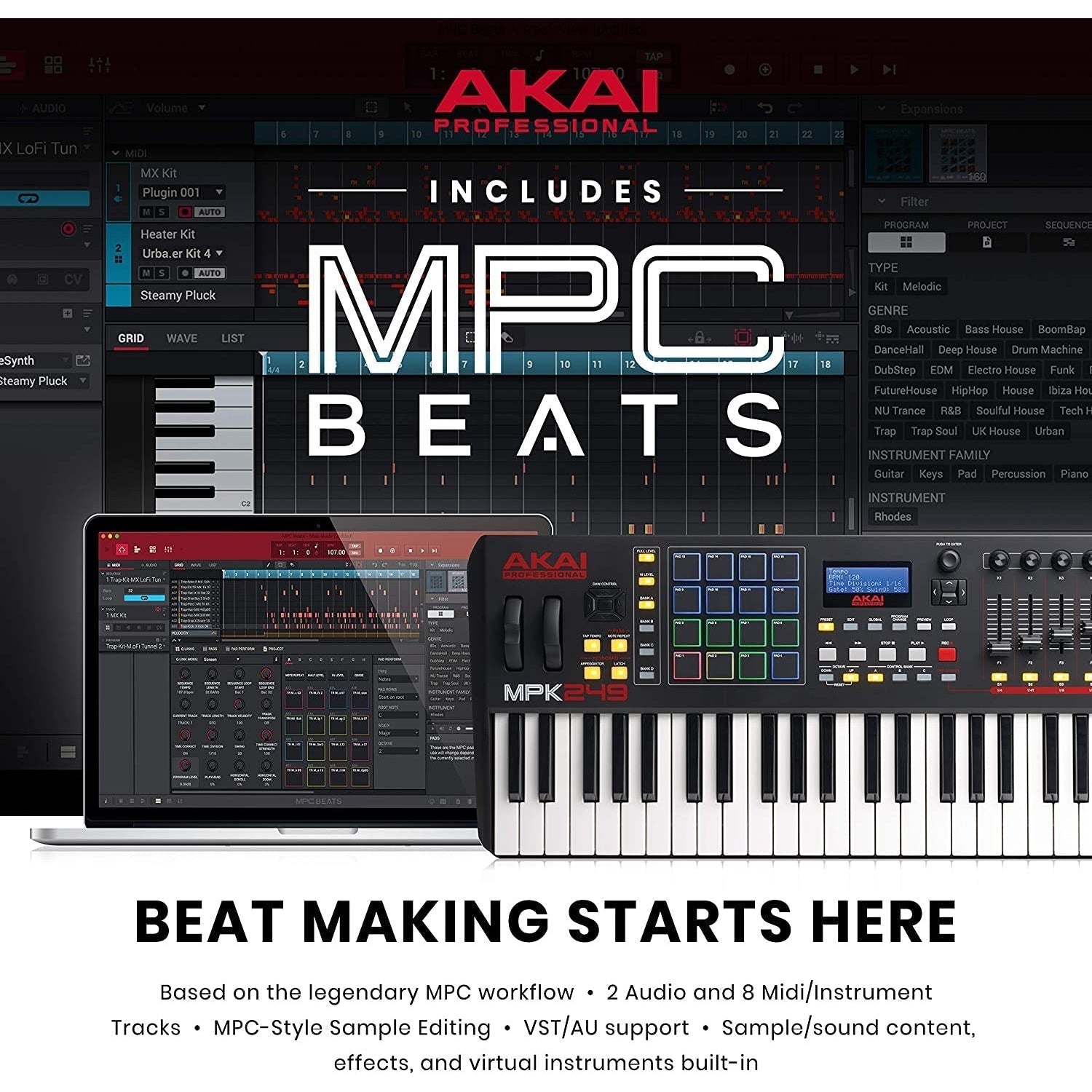 MIDI Keyboard Controller Akai Professional MPK249-Mai Nguyên Music