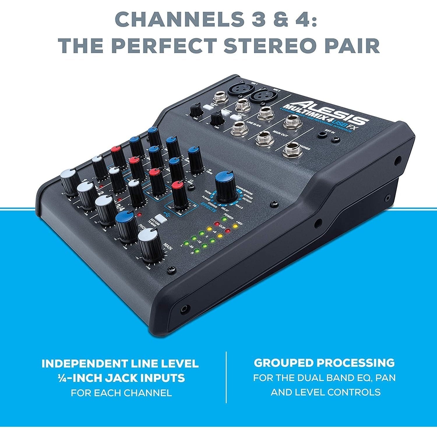 Mixer Alesis MultiMix 4 USB Mixer With FX-Mai Nguyên Music