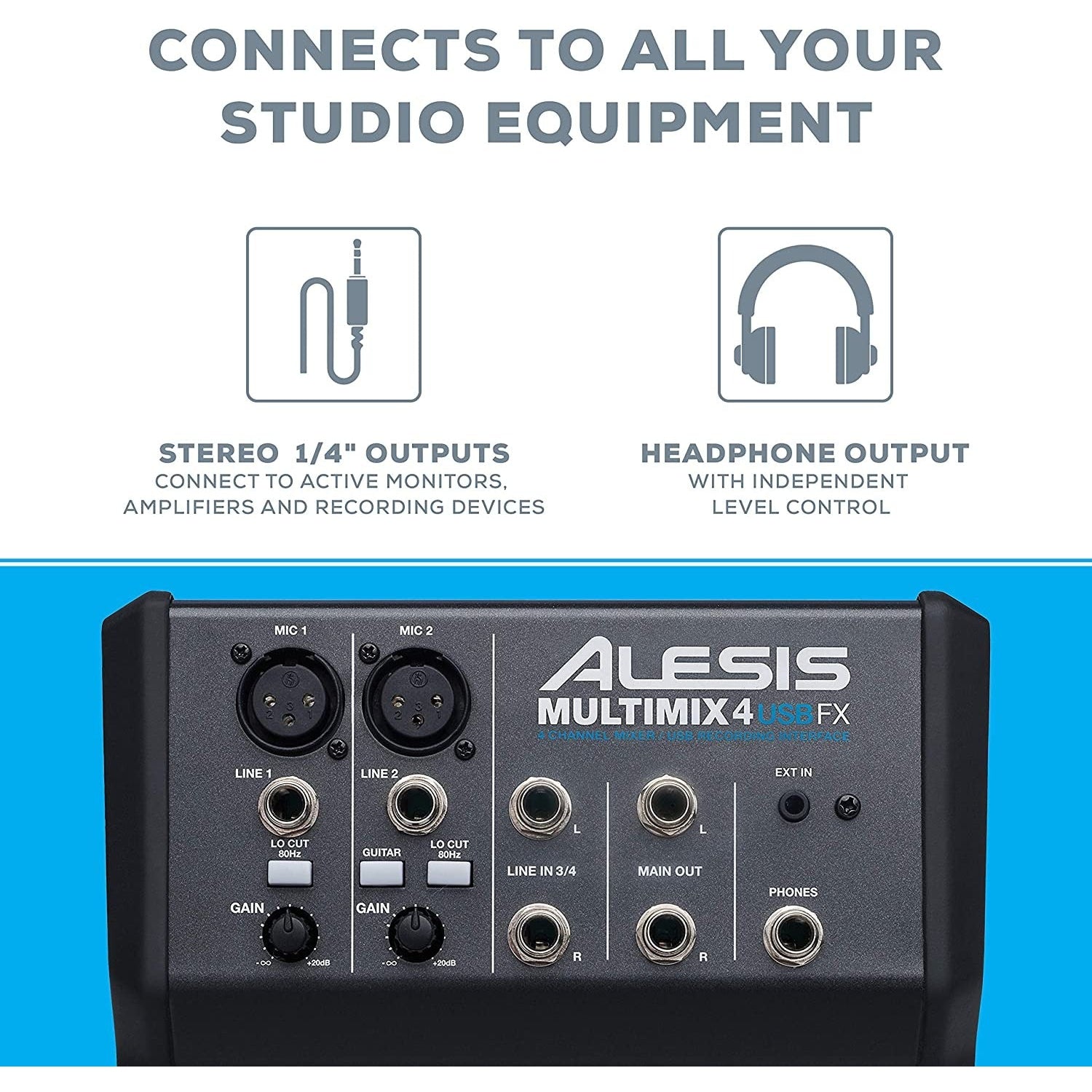 Mixer Alesis MultiMix 4 USB Mixer With FX-Mai Nguyên Music