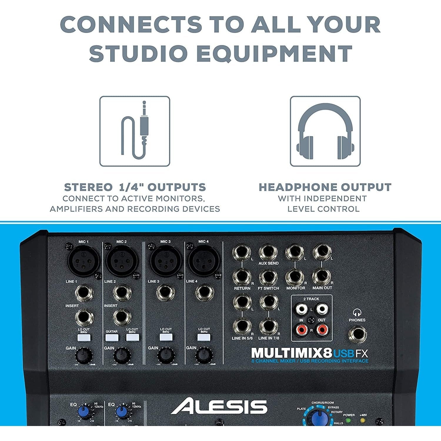 Mixer Alesis MultiMix 8 USB FX 8 Channel With FX-Mai Nguyên Music