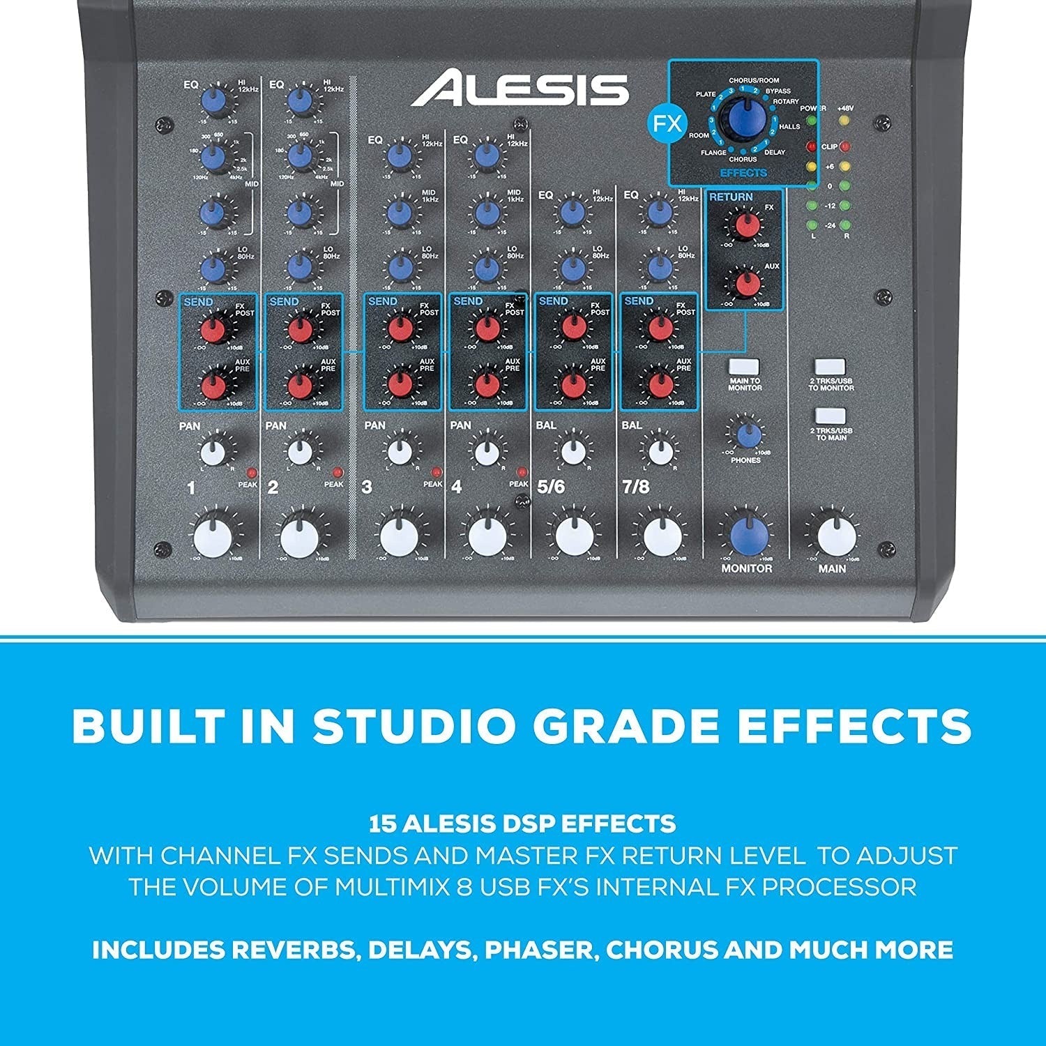 Mixer Alesis MultiMix 8 USB FX 8 Channel With FX-Mai Nguyên Music