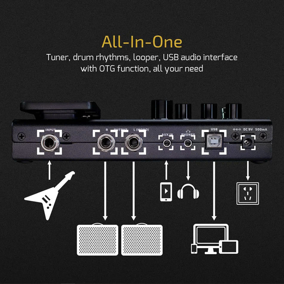 Multi Effect Pedal Guitar Valeton GP-100-Mai Nguyên Music