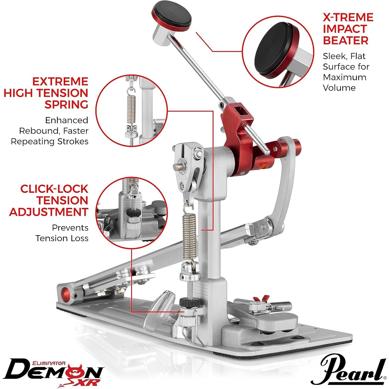 Pedal Đơn Trống Bass Pearl P3500D Demon Drive XR Machined-Mai Nguyên Music