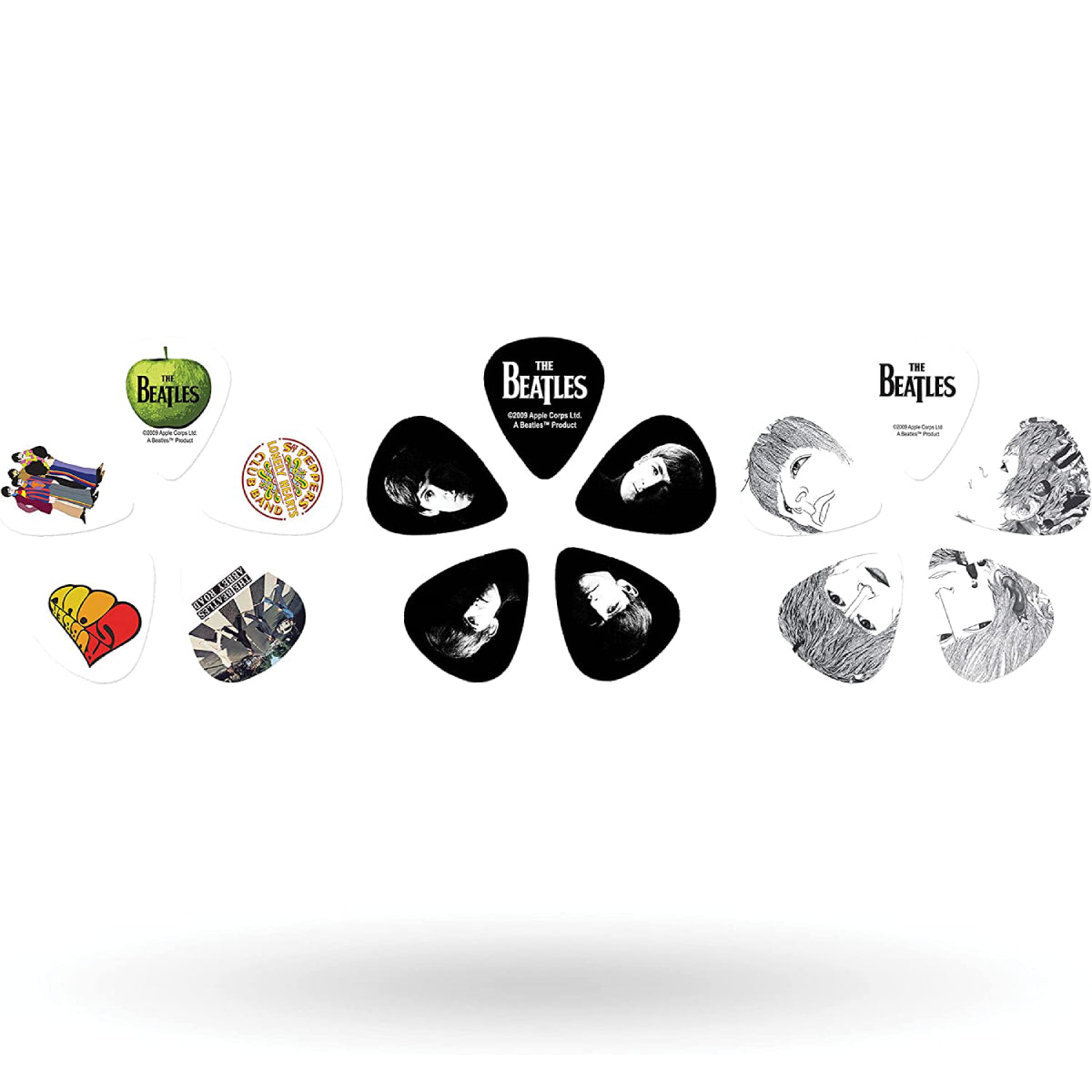 Phím Gảy Đàn Guitar D'Addario Beatles Signature Tins, Logo, 15 picks, Medium-Mai Nguyên Music