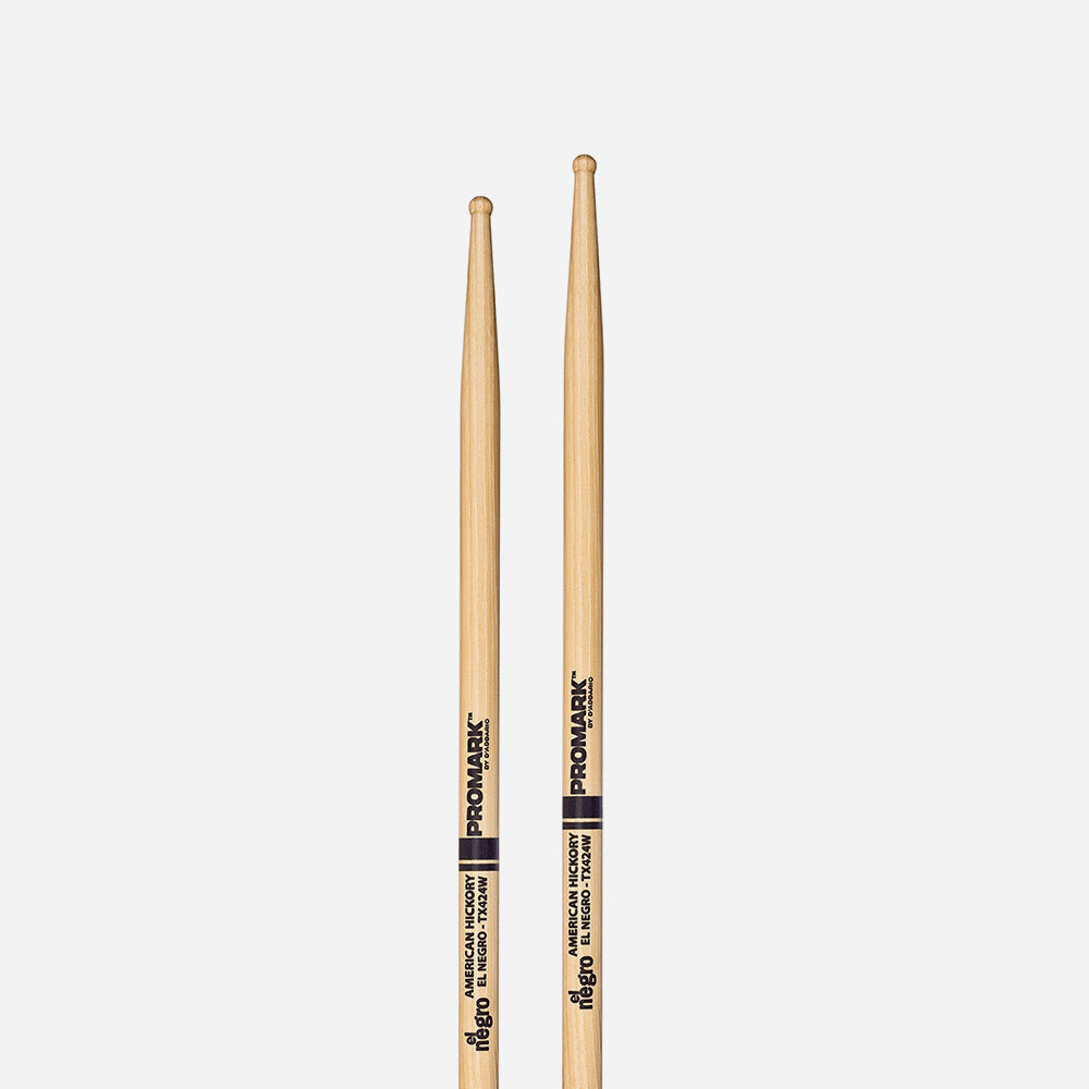 Promark TX424W Hickory 424 Horacio El Negro Hernandez Drumsticks, Wood Tip-Mai Nguyên Music