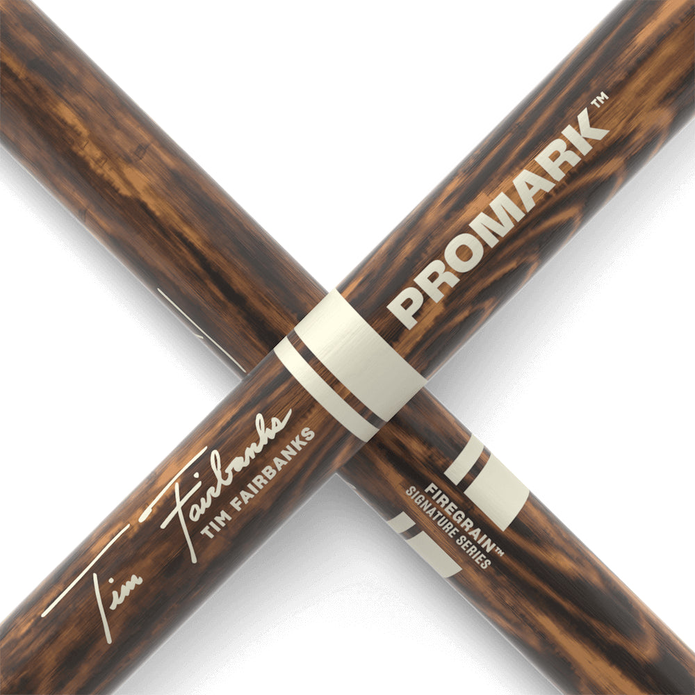 Promark TXDCTFW-FG Tim Fairbanks FireGrain Marching Snare Drumstick, Wood Tip-Mai Nguyên Music