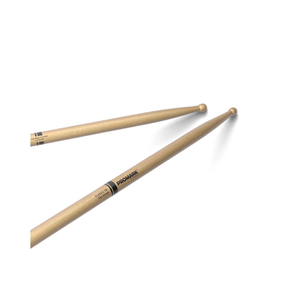 Promark TXPR5BW Pro-Round Hickory 5B Drumsticks, Wood Tip-Mai Nguyên Music