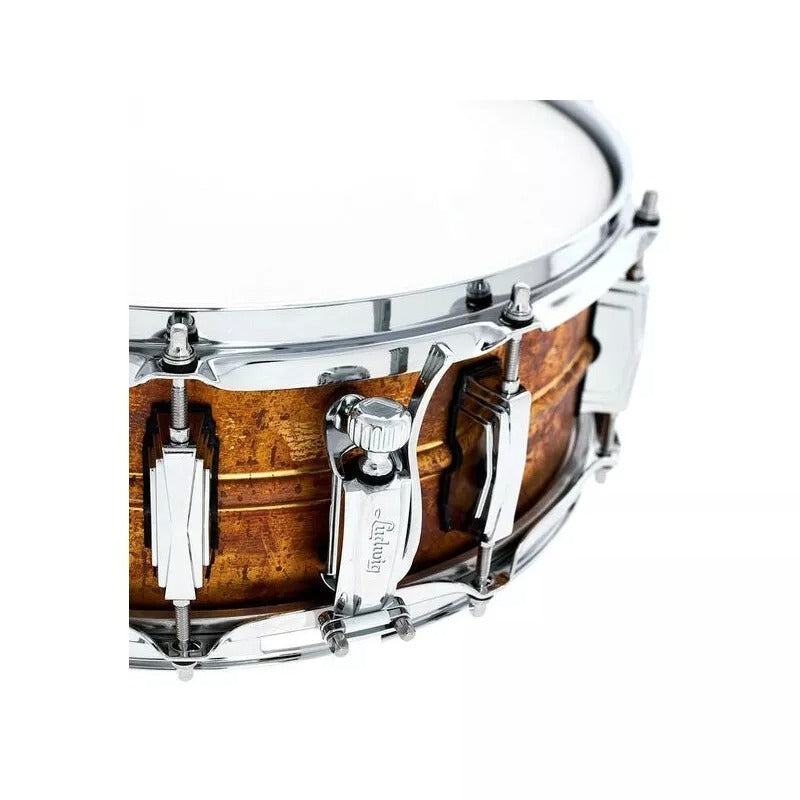 Trống Snare Ludwig LB454R 14"x5" Raw Brass Phonic-Mai Nguyên Music