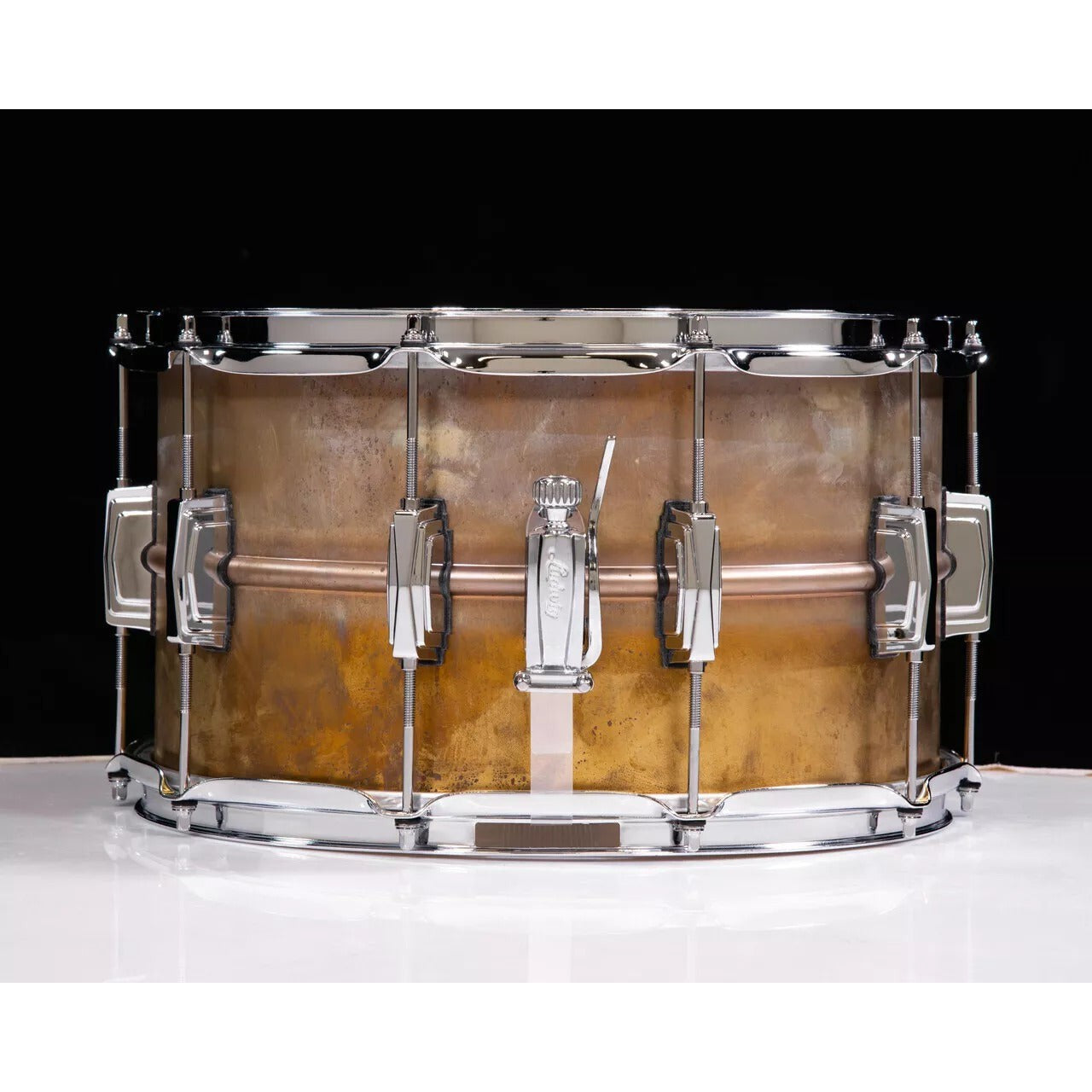 Trống Snare Ludwig LB484R 14"x8" Raw Brass Phonic-Mai Nguyên Music