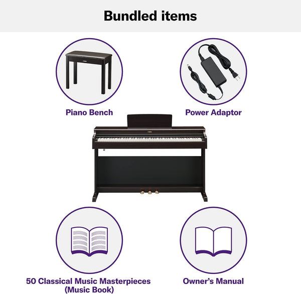 Yamaha YDP-164 bao gồm đầy đủ phụ kiện đi kèm