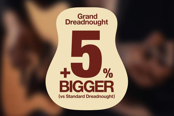 Thân đàn Grand Dreadnought lớn hơn 5% so với đàn dreadnought tiêu chuẩn