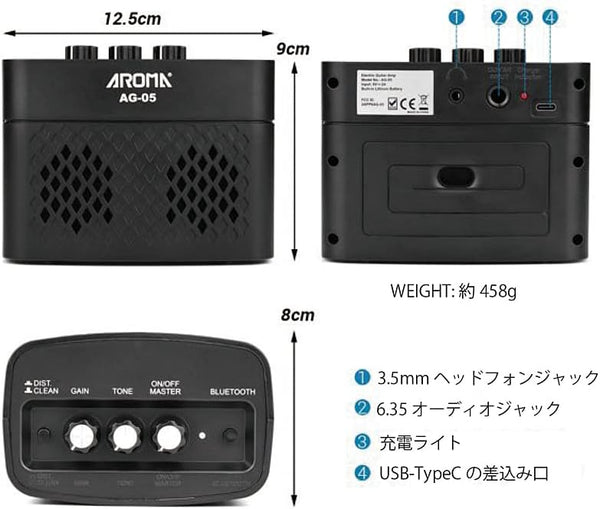 Amplifier Guitar Điện Mini Aroma AG-05