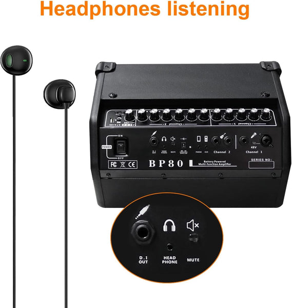 Amplifier Acoustic Guitar Coolmusic BP-80 - Kết nối tai nghe một cách dễ dàng