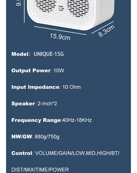 Amplifier Electric Guitar Coolmusic UNIQUE-MINI - Kích thước