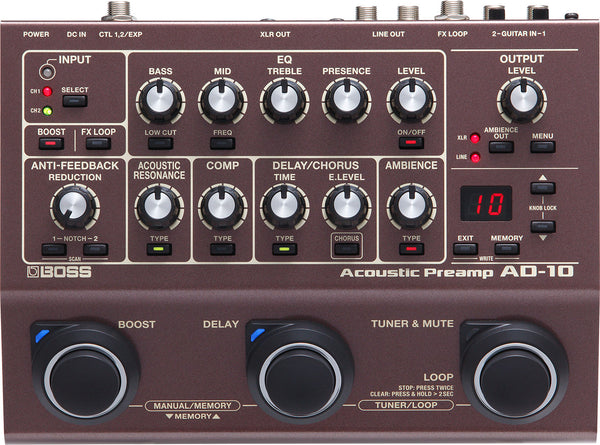 Pedal Guitar Boss AD-10 Acoustic Preamp