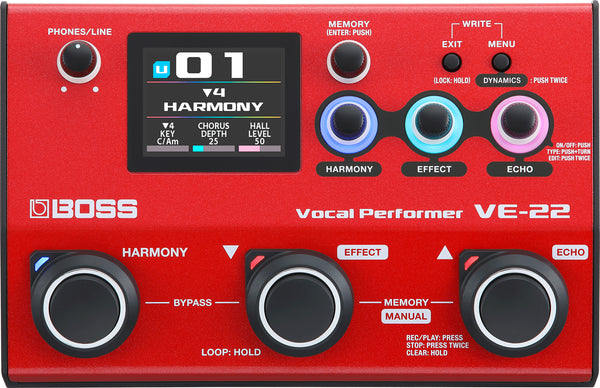 Pedal Guitar Boss VE-22 Vocal Effect & Looper