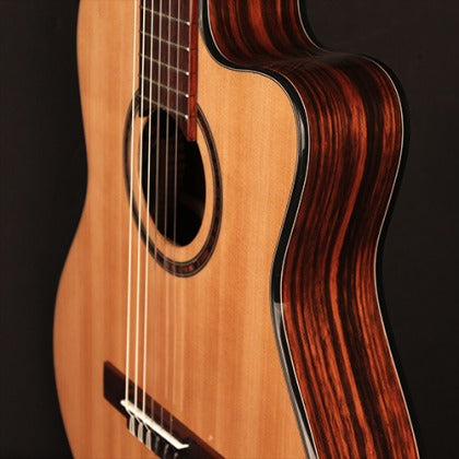 Đàn Guitar Classic Cort AC160CFTL có mặt sau và mặt bên bằng gỗ ebony Macassart