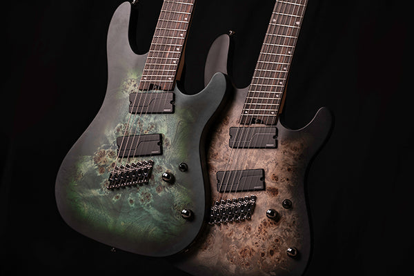 Đàn Guitar Điện 7-dây Cort KX507 Multi Scale có mặt đàn gỗ Poplar Burl trên thân đàn gỗ Mahogany