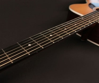 Mặt bàn phím bằng gỗ ebony trên Đàn Guitar Acoustic Cort L200F ATV, Semi Gloss