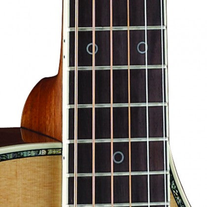 Mặt phím được khảm inlay hình chấm tròn trên Đàn Guitar Acoustic Cort NDX50