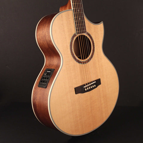 Đàn Guitar Acoustic Baritone Cort NDX Baritone có mặt trên, mặt sau và mặt bên bằng gỗ nguyên khối solid