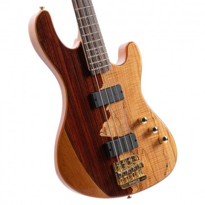 Đàn Guitar Bass 4-dây Cort Rithimic có thân đàn gỗ alder với gỗ maple và mặt trên bằng gỗ paudauk