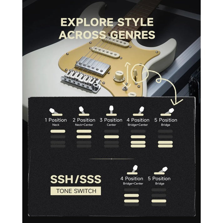Đàn Guitar Điện Donner DST-550 HSS Maple Fingerboard
