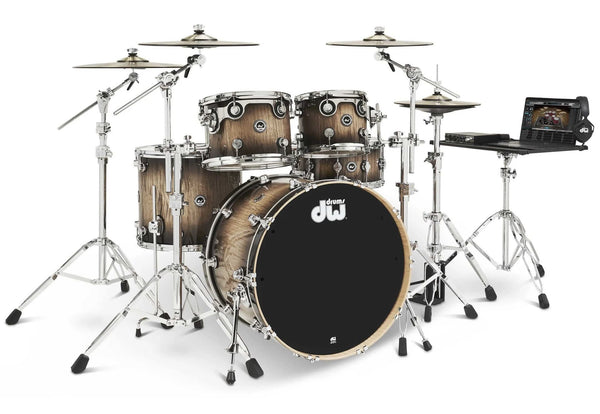 Trống Cơ DW DWe 5-Pcs Drum Kit Bundle - Candy Black Burst over Curly Maple Exotic