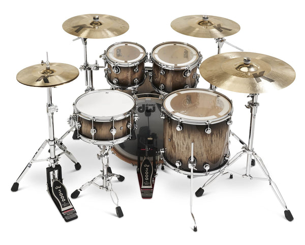 Trống Cơ DW DWe 5-Pcs Drum Kit Bundle - Candy Black Burst over Curly Maple Exotic