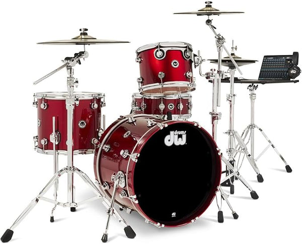 Trống Cơ DW DWe 4-Pcs Shell Pack - Black Cherry Metallic