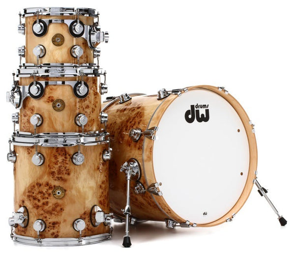 Trống Cơ DW Collector's Series Jazz Exotic 4-Pcs Shell Pack 20" Bass Drum - Natural Mapa Burl