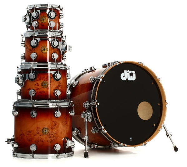 Trống Cơ DW Collector's Jazz Series 5-Pcs Shell Pack - Deep Rich Red Burst over Exotic Mapa Burl