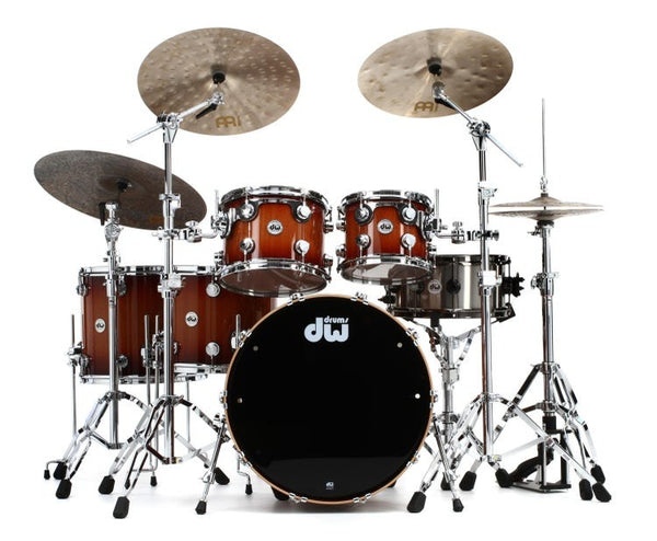 Trống Cơ DW Collector's Series Lacquer Cherry/Mahogany 5-Pcs Shell Pack - Natural to Rich Red Burst