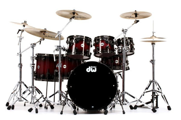 Trống Cơ DW Collector's Series Lacquer 7-Pcs Shell Pack - Quick Candy Black Burst over Purpleheart